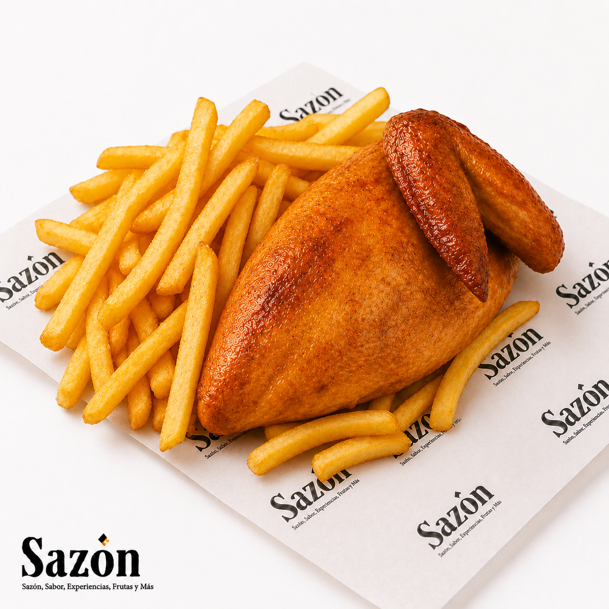 Combo 4: 1/4 Pollo Pechuga + papas pequeñas
